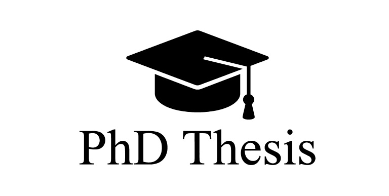 Thesis icon showing a square academic cap and the text 'PhD Thesis'